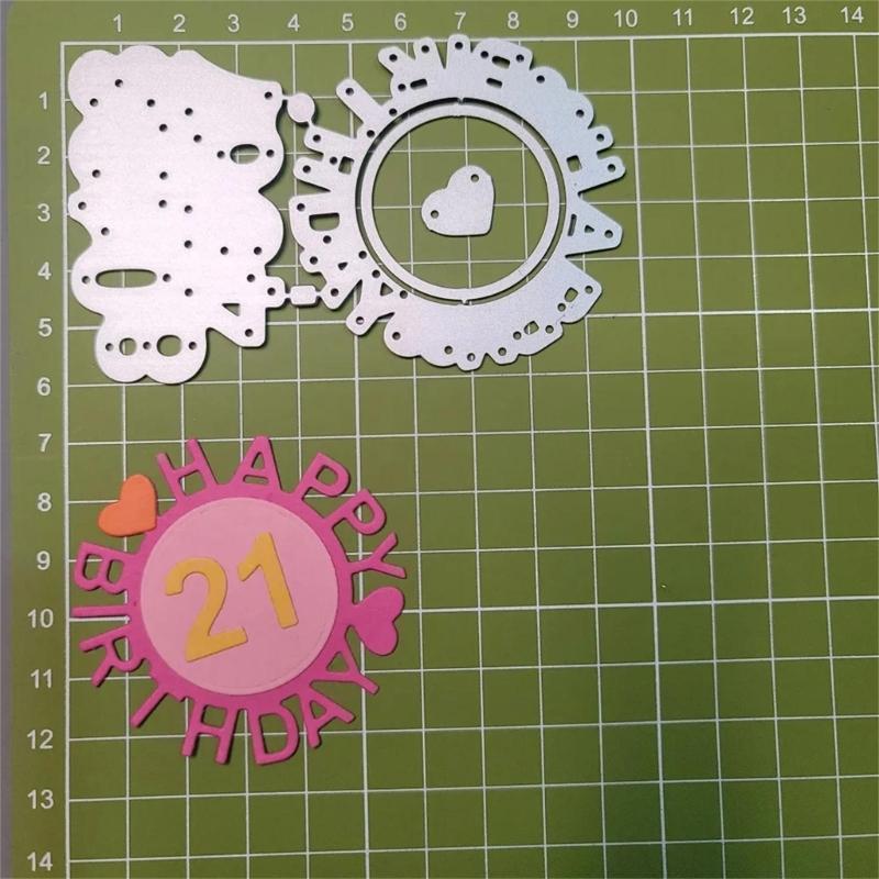 Metal Die Cuts Happy Birthday Card Embossing DIY Photo Album Template Mold Decor