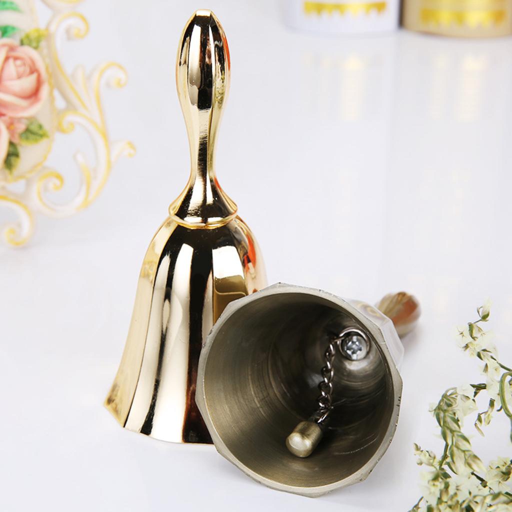Desk Hand Bell Service Call Bells for Concierge Hotel , Golden