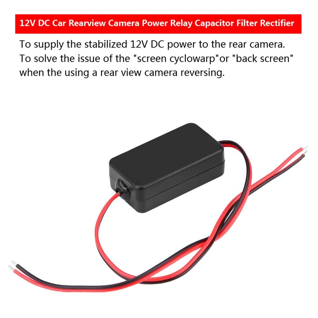 DC Car Rearview Mirror Camera Power Relay Capacitor Filter Rectifier for Car Rear