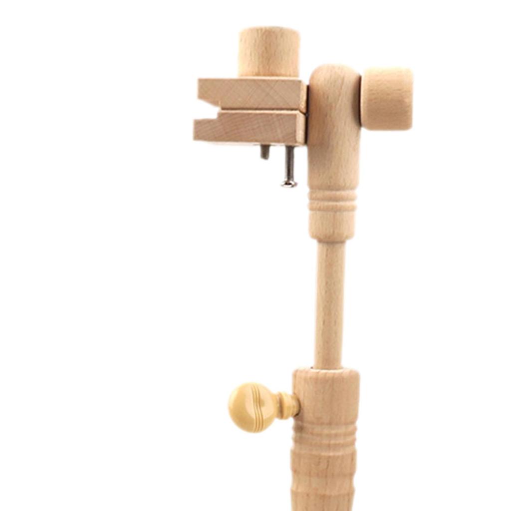 Adjustable Beech Wood Embroidery Stand 360° Rotating Hands-Free Cross Stitch Rack Hoop for DIY Craft