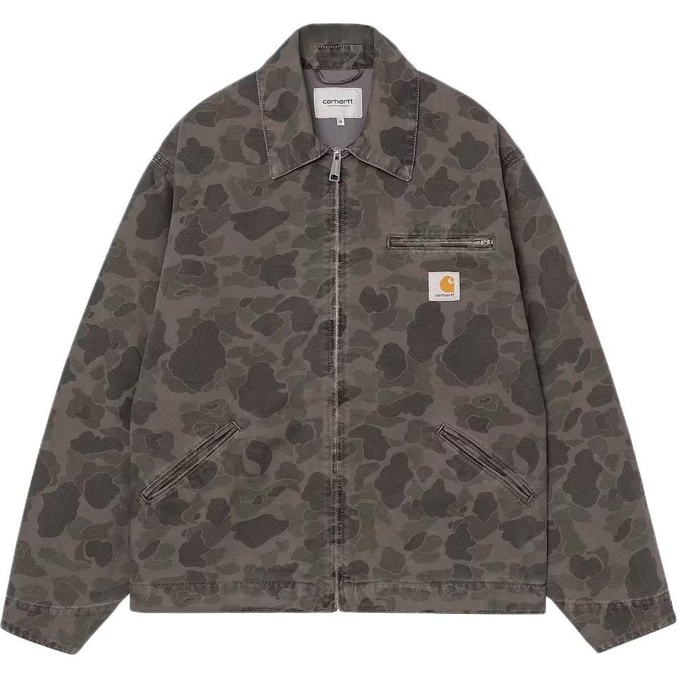 Carhartt WIP FW25 Duck Detroit Jacket Classic Zipper Closure Square Label Long Sleeve Chest Pocket Casual Jacket Men jackets I034281-3EL-GD
