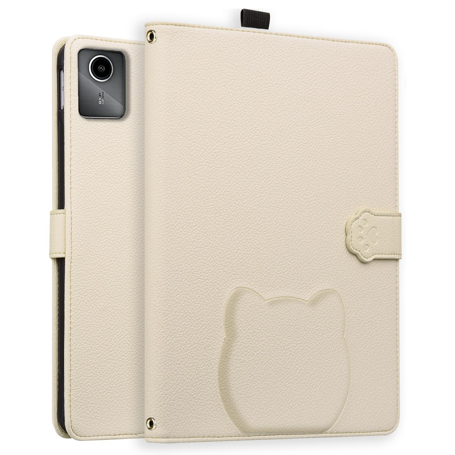 

Чехол-кошелек для Lenovo Xiaoxin Pad 2025/Tab K11 Gen 2/M11 Кожаная подставка Настольная обложка с держателем для стилуса, 3D-эффект, узор кошки Apricot