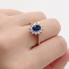 Princess Diana Rings For Bridal Women Blue Crystal Promise Wedding Engagement Ring For Female Marriage Gift Fashion Jewelry R076