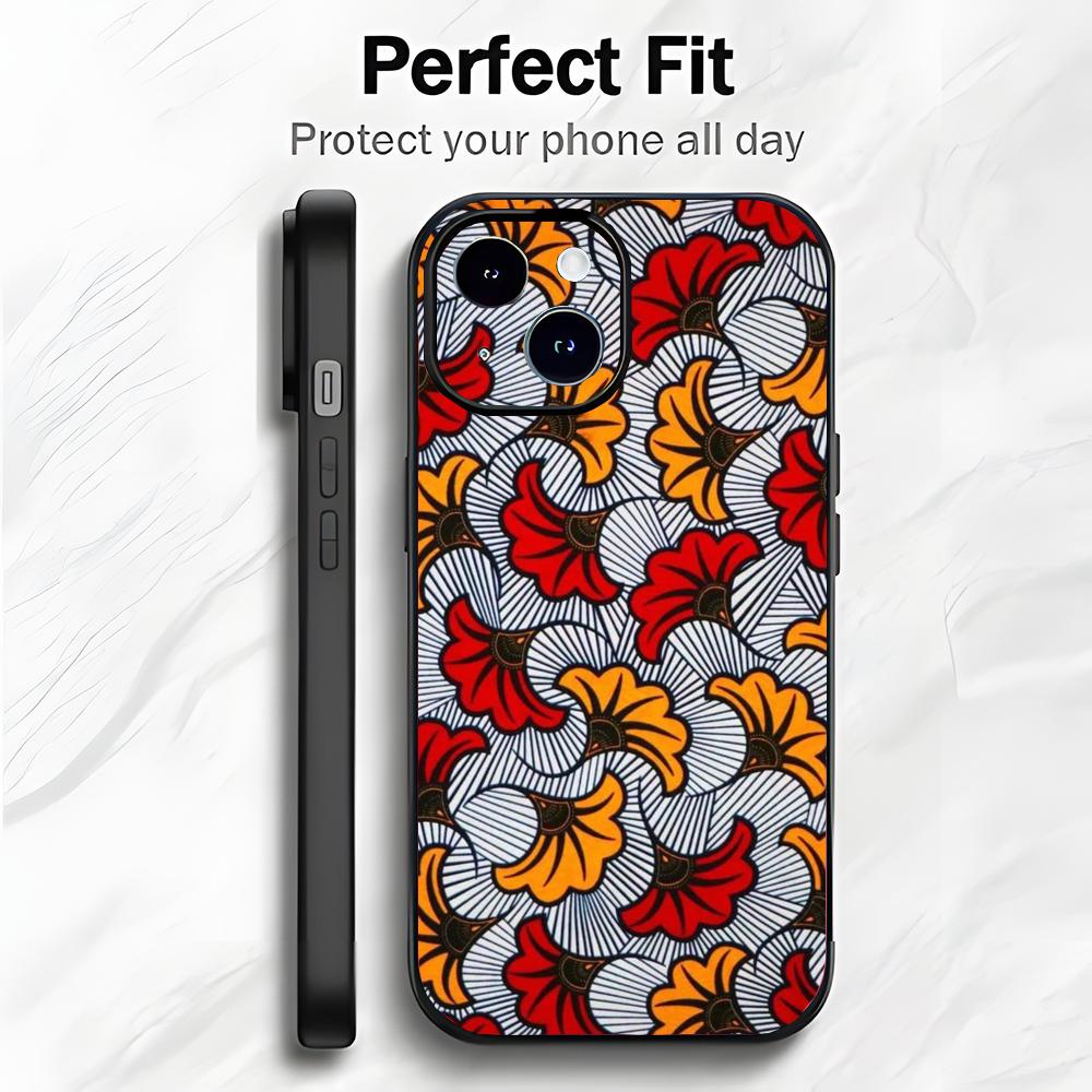 

African Wax Fabric cool Art Phone Case Phone Case Soft Packaging Lightweight For iPhone17 16 15 14 13ProMax iphone12promax