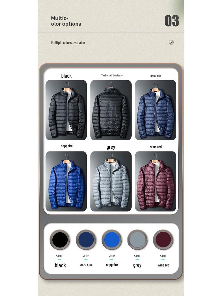 Men's Short Lightweight Down Jacket - 2024 Winter Trend, Casual Plus Size, White Duck Down, Fashionable and Warm