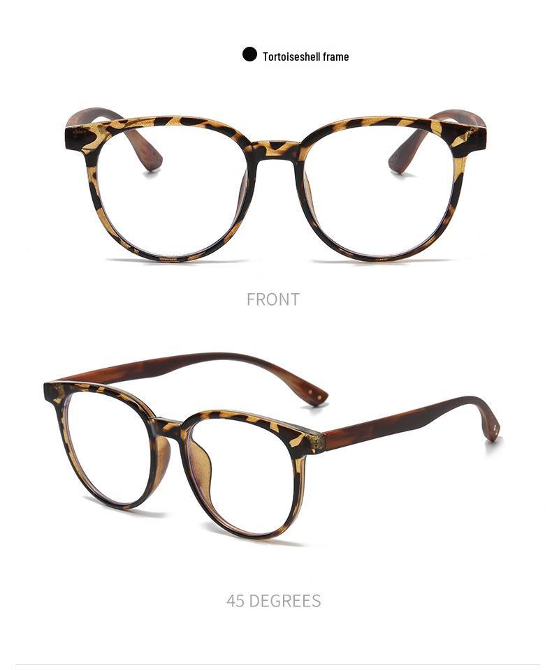 Retro Japanischer Stil Faux Holz Brille mit Schwarzen Rahmen für Männer & Frauen, Passform für großes Gesicht, Stärke 0