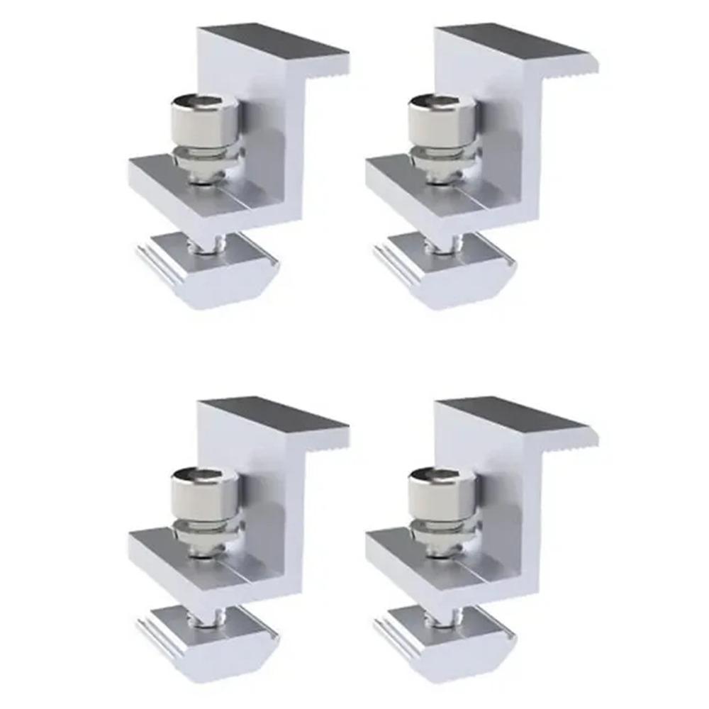 4Pcs End Clamp Solar Module Brackets Mid Clamp Solar System Install Accessories  PV Bracket Mounting