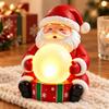 Christmas Craft for Shop Window Light Up Santa Claus Figurine, Statue Holding Glowing Crystal Ball, Warm Decorative Night Light, Tabletop Ornament