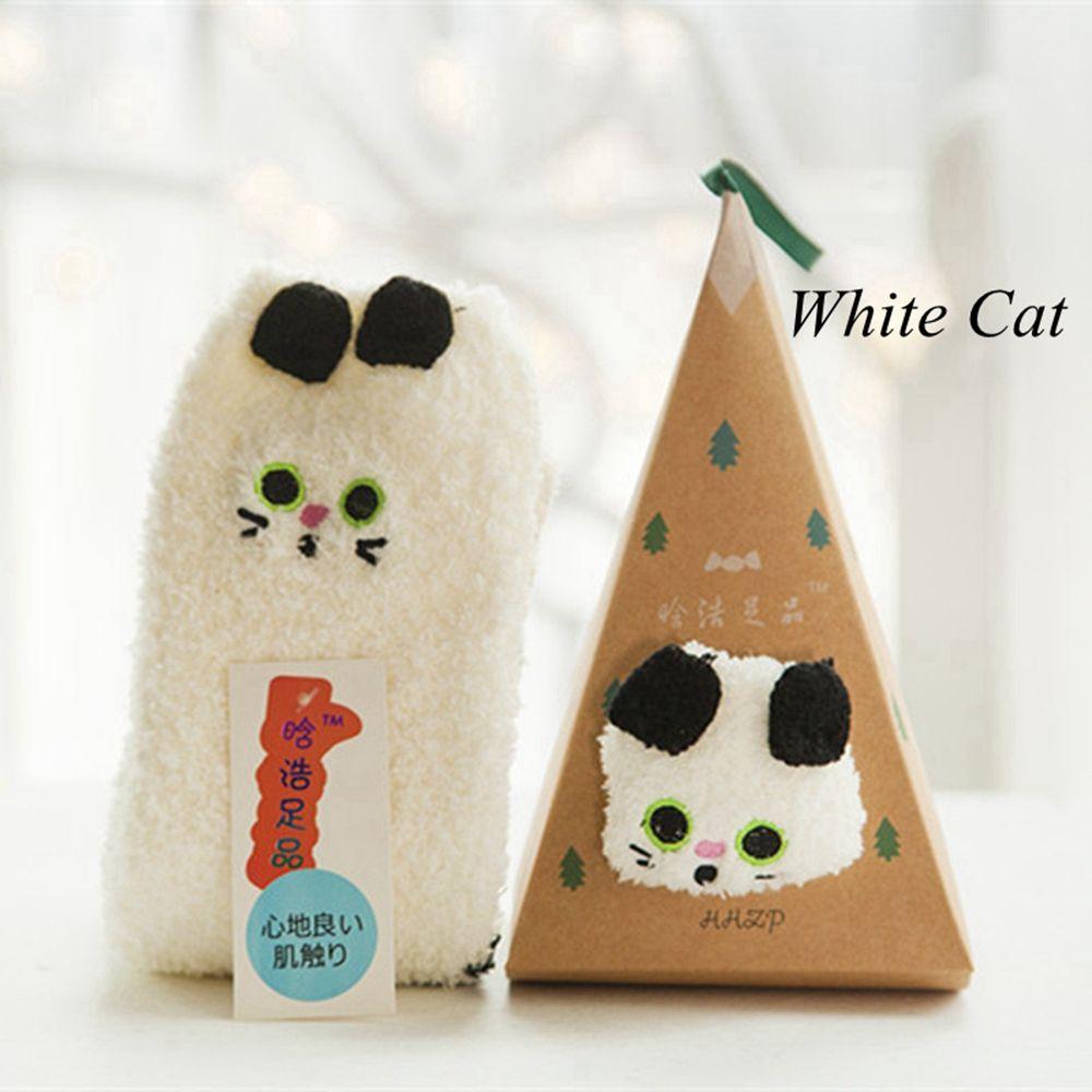 Soft with Tapered Box Cute  Hosiery Ankle Towel Winter Warm Animal Embroidery Floor Thicken Socks