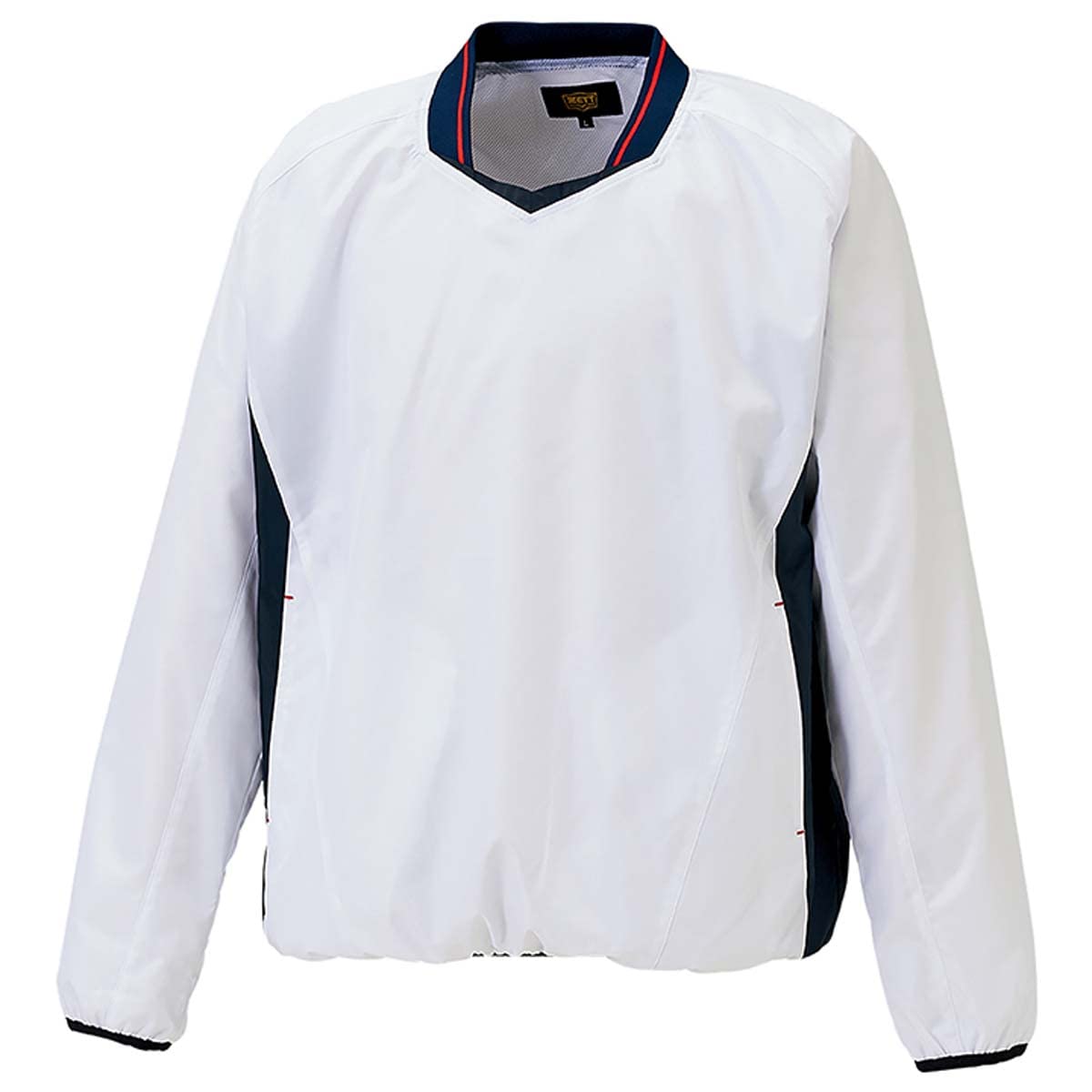 

ZETT Baseball Long Sleeve White x Navy 2XO BOV331 V-Neck Jumper, (1129A)