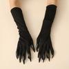 Halloween Claw Gloves Black Sequined Nails Halloween Cosplay Costume Long Nail Gloves Personality Ghost Claw Long Gloves