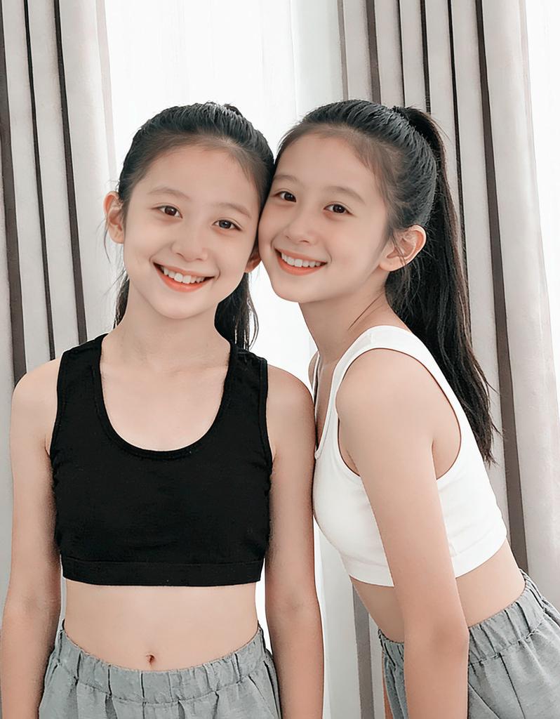 Girls Wireless Sports Training Bra for Students, Developmental Tank Top Kids Tube Top