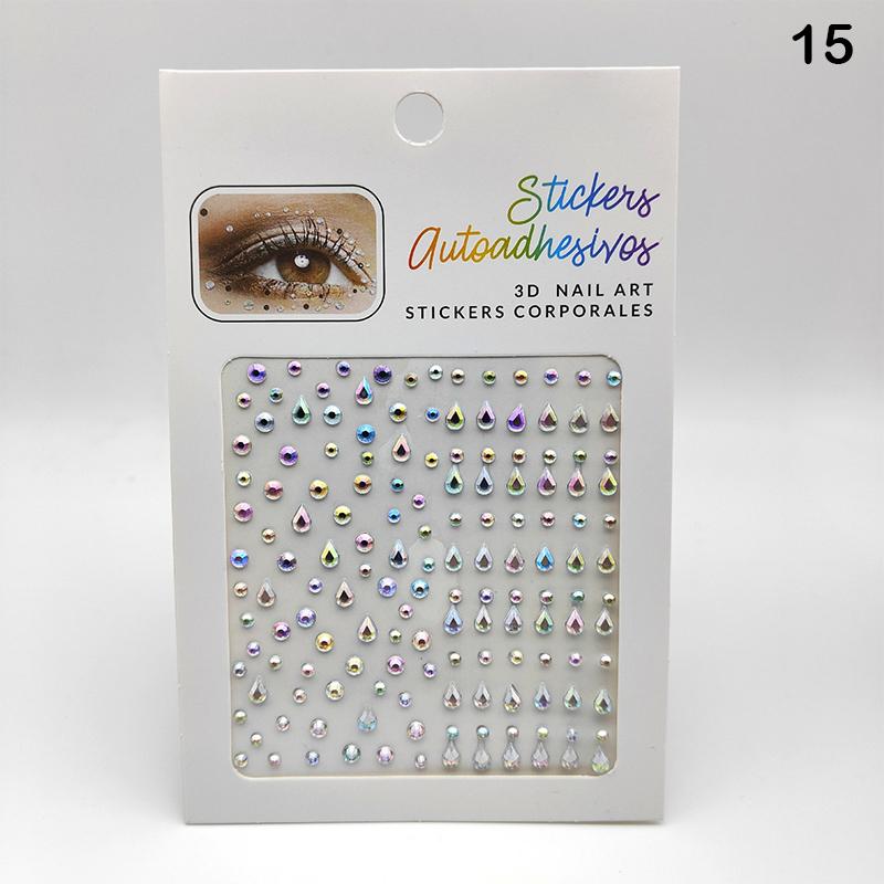 Gesichtsstein-Aufkleber 5D Bunter Strass-Tattoo-Lidschatten-Aufkleber für Festival Nägel Körper Make-up Bling Schmuck DIY Dekor