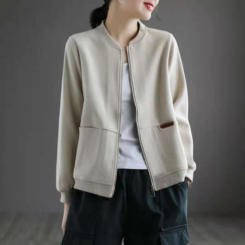 Giacca Primaverile Autunnale Femminile con Cappuccio Corta Antivento Cappotto da Donna Design Ampio Capispalla di Nicchia Soprabito da Donna Top
