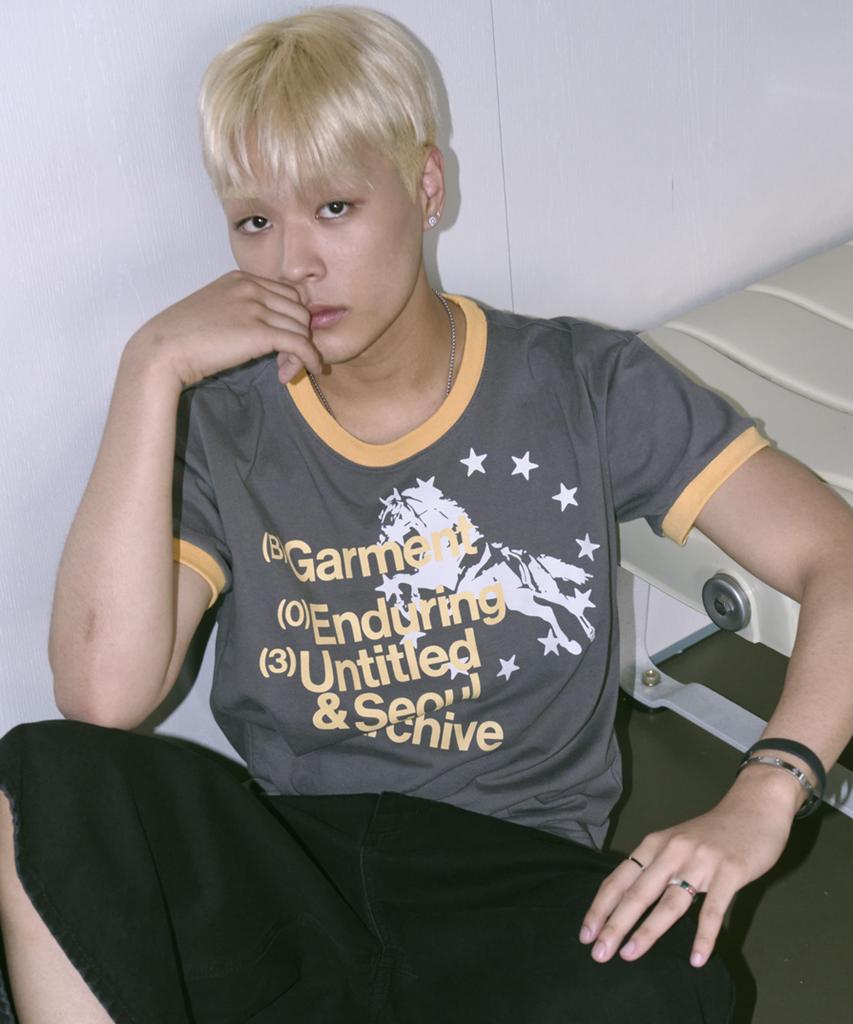 Eontaiteulseoul Archive Unicorn Ringer Crop Short Sleeve Charcoal