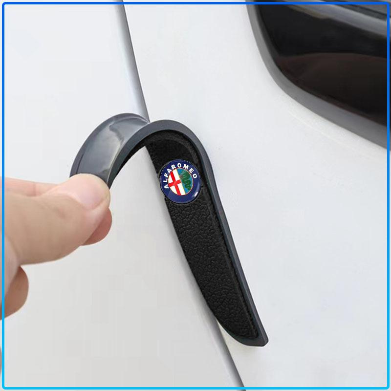 4 Peças Tira Anticolisão para Porta de Carro Adesivo de Proteção para Espelho Retrovisor Para Alfa Romeo 147 159 156 Giulietta Giulia Mito Spider Alpha Apoio de Cabeça
