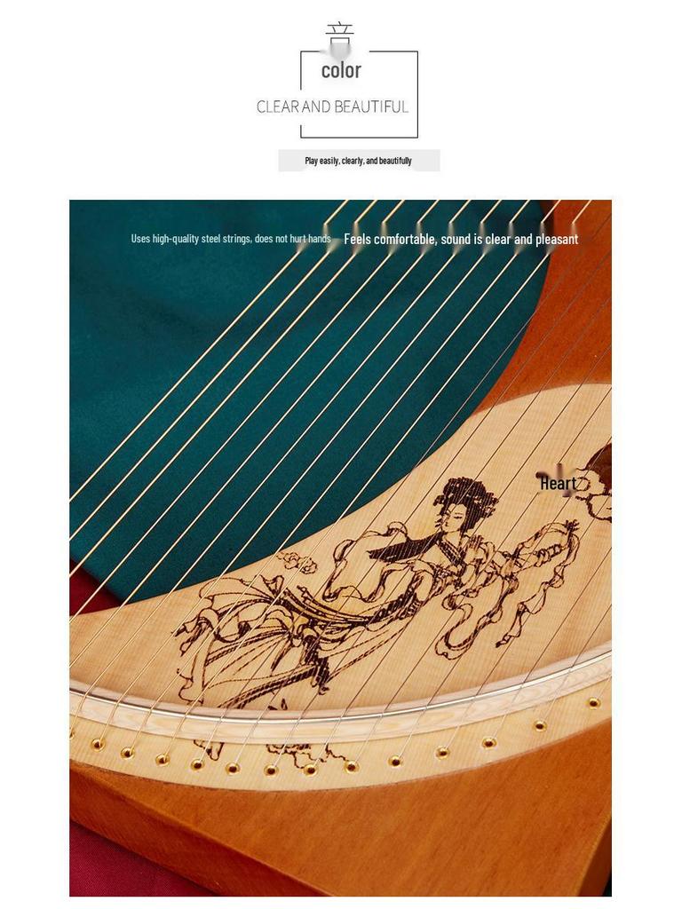 Arpa Lira Lunare a 19 Corde - Strumento Arpa Angelica