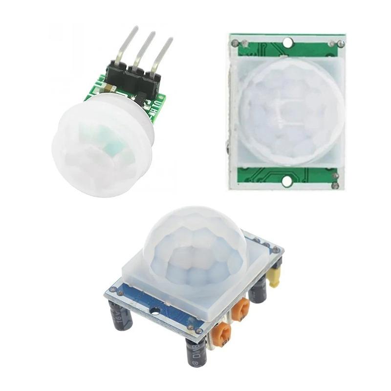 HC-SR501/SR505/AM312 PIR Motion Sensor Kit Adjustable Infrared Pyroelectric Detector Sensor Module with Bracket DC 2.7-12V