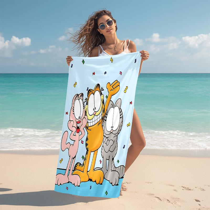 1Pc Garfield'S Hug Adventure Beach Towel Microfiber Beach Towel Thin Absorbent For Beach Swimming Yoga Bath Sports 091773