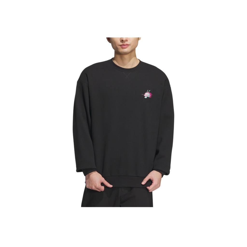 Adidas FW23 Year Of The Dragon CNY Series Embroidered Sweatshirt Men Tops Black JE6107