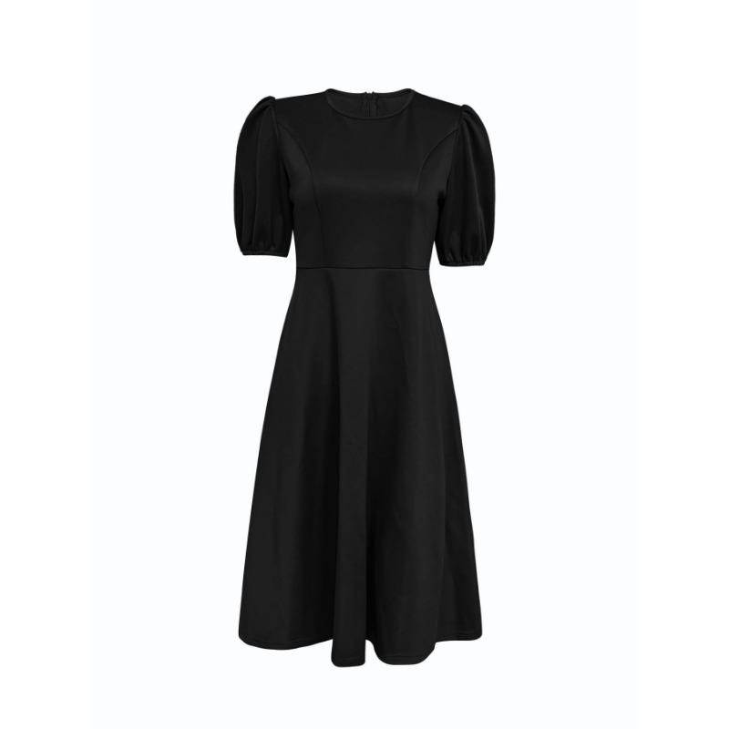 Women's Dress Elegant Solid Color Casual Round Neck Puffy Sleeve Dress