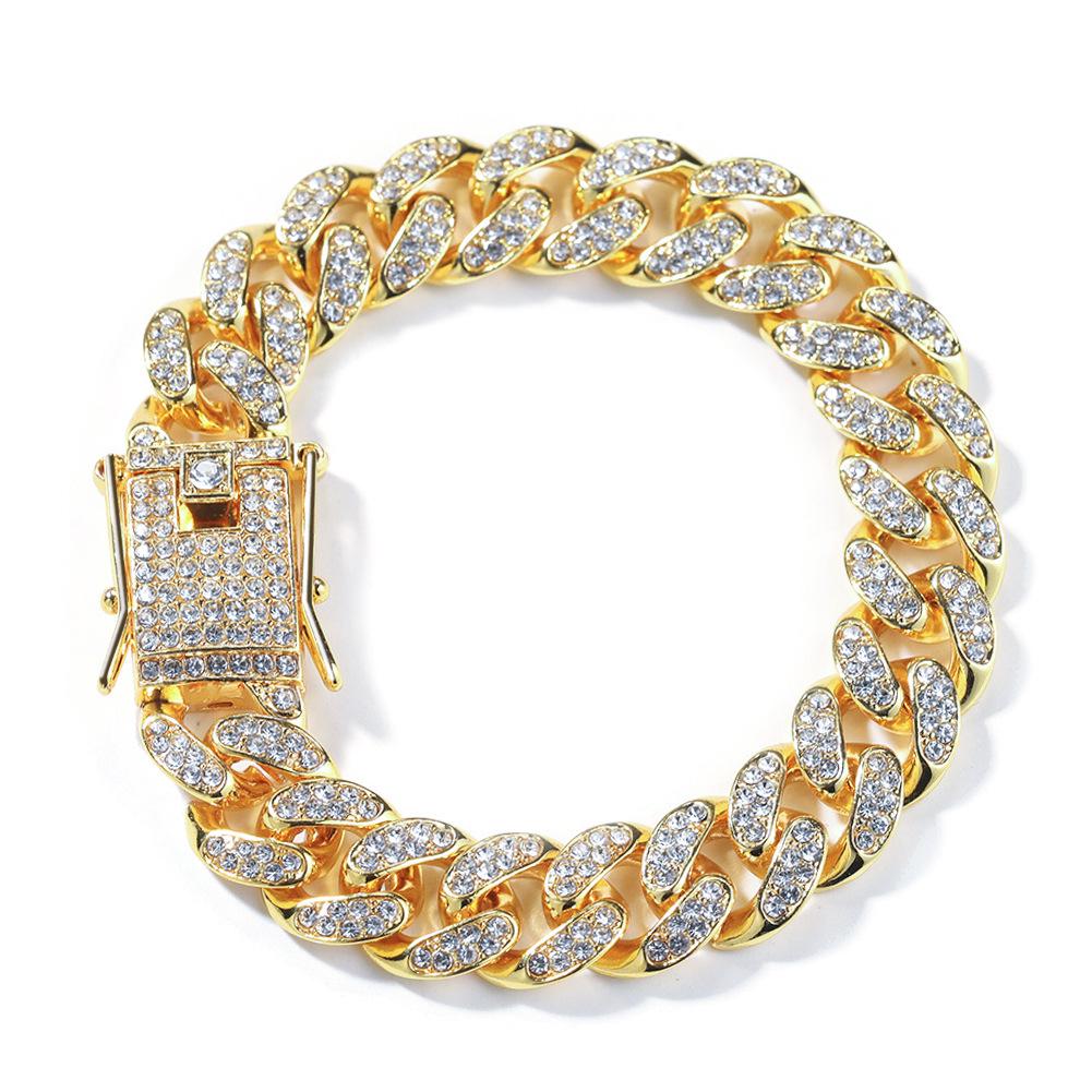 Gold Cuban Chain Diamond Pet Collar & Leash for Cats and Dogs