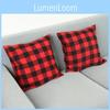Cozy Red And Black Plaid Christmas Throw Pillow Cover Soft Square Cushion Case 45x45cm