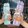 1PC Hello Spring Bunny 750ml Color Plastic Sports Water Bottle Leakproof Flip Straw Lid Suitable for Sports Office Home Use