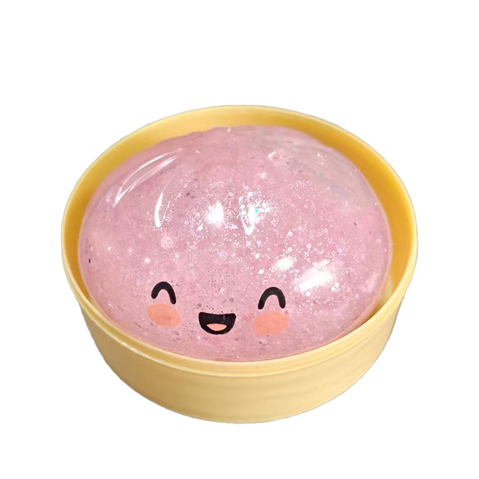 Stress Giant Dumpling Squishies Bun Toy, Slow Rising Glitter Dumpling Stress Ball, Stress Relief Fidget Toy for Home Office toys
