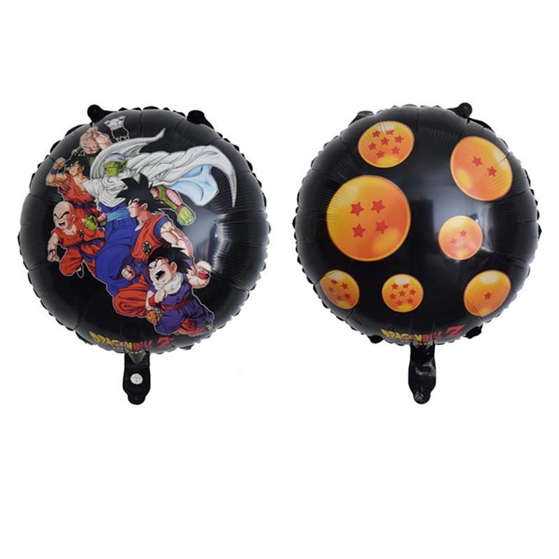 Anime Son Goku Kids Birthday Decoration Dragons Ball Number Balloons Set Boy Girl Party Favor Cartoon Baby Shower Decor Round Sensory Compression