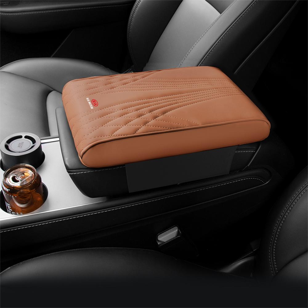 2026 Hot Car Sticker Car Leather Armrest Box Height Pad Center Console Cover For KIA KN Rio Ceed Sportage Cerato Soul Sorento Pi