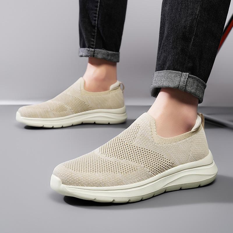 Large size men's shoes fly-woven mesh sports casual shoes overalls lazy socks shoes couple lightweight running shoes men
