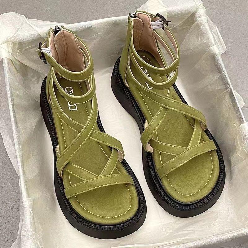 Mode Sommer Damen Sandalen Stilvolle Designer Plateau Römerschuhe Atmungsaktiv Bequem Strand Sandalen Sandalias De Mujer Verano 2025