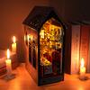 DIY Book Nook Kit Wooden Mini Doll House 3D Puzzle Model Building Bookshelf Bookend Toy Home Bedroom Decoration Christmas Gifts