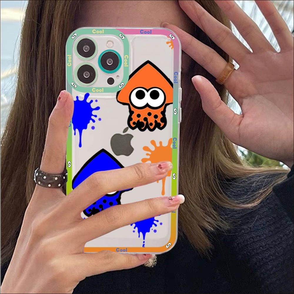 Splatoons Phone Case For iPhone 14 13 12 11 Pro Max Mini X Xs XR 6 7 8 Plus SE 2020 Transparent Case