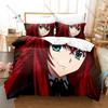 DxD Rias Red Hair Devil Queen School Uniform Demon Wing Purple Magic Anime Duvet Cover + 2 Pillowcases Otaku Anime Fan Bed Linen