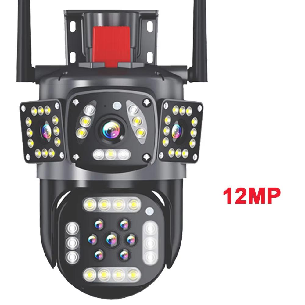 

LS VISION 6K 12MP WiFi Surveillance Camera Outdoor Multi-Lens Three Screen Protection Motion Detection PTZ IP Security Survalance Camera 12MP Camera