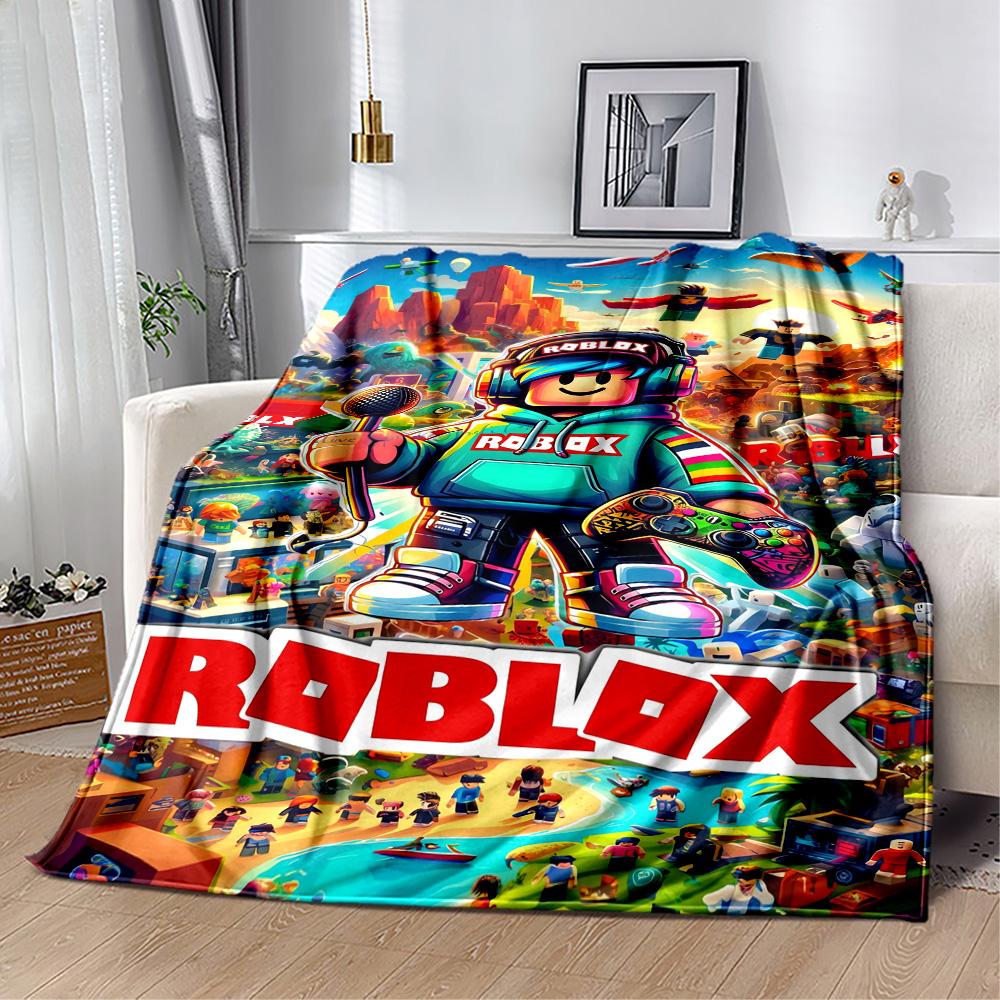 Coperta di Flanella Roblox Adventure Quest - Morbida e Adatta per Divani, Letti, Uffici, Viaggi, Tutte le Stagioni, Ottimo Regalo per Feste e Compleanni.
