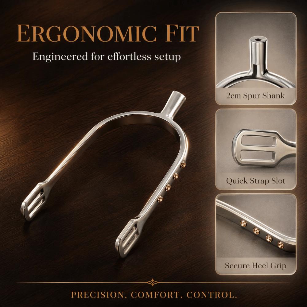 2pcs Silver Chrome Plated Spurs Aluminum Alloy Narrow Spurs Durable Zinc Alloy Spurs For Women