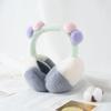 Fluffy Plush Ear Warmers Two Tone Foldable Ear Muffs Fashion Pom Pom Earmuffs  Winter Outdoor