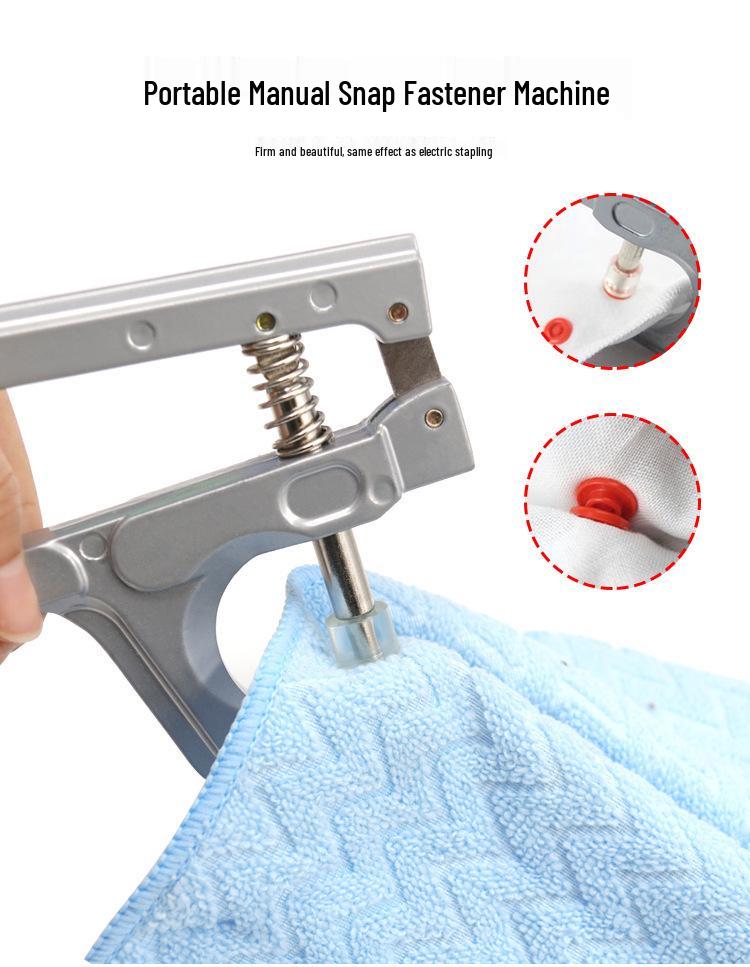 Portable Snap Fastener Machine - Manual Hand Press Pliers for Four-Part Snap Installation, Sturdy and Aesthetic Plastic Snap Tools Kit