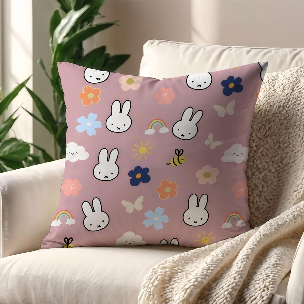 Cartoon M-Miffys Cute Cushion Cover For Pillow Printing Sofa Decoration Home Car Room Coffee Shop Office Nordic Simplicity
