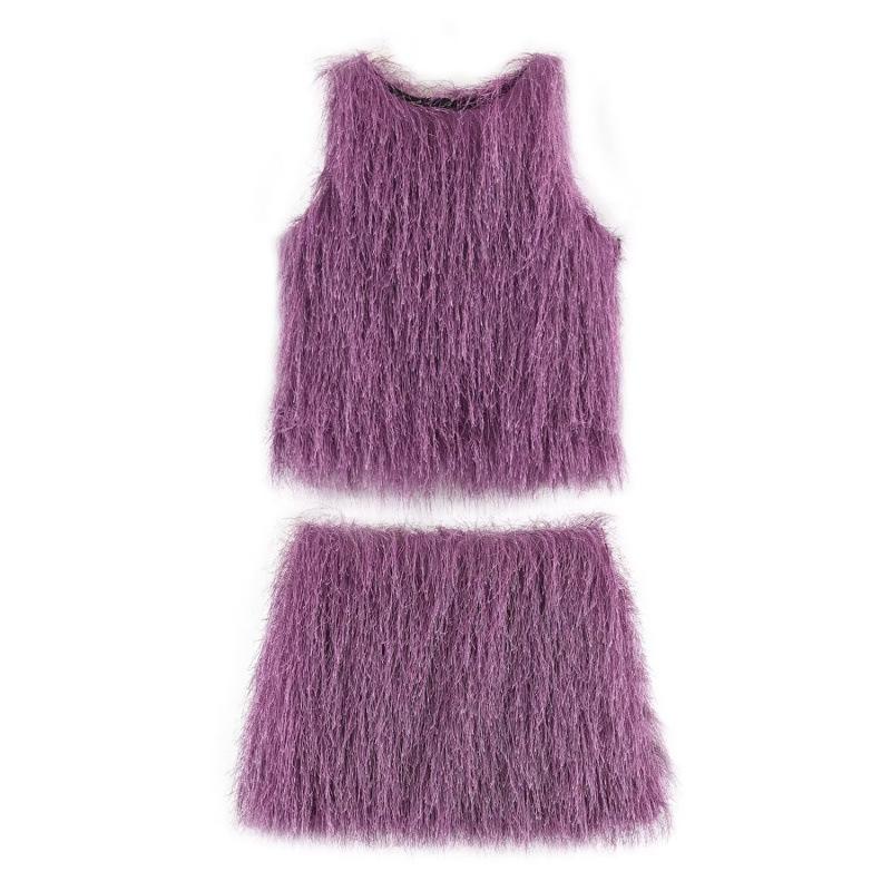 2026 Spring European & American Sweet Tassel Sleeveless Top & Skirt Set