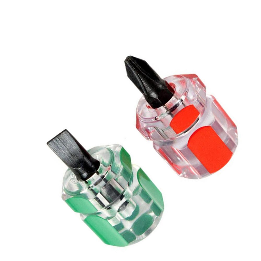2PCS Transparent Handle Metal Screw Driver Kit Set Mini Small Portable Radish Head Needle Plate Screwdriver Repair Sewing Tools