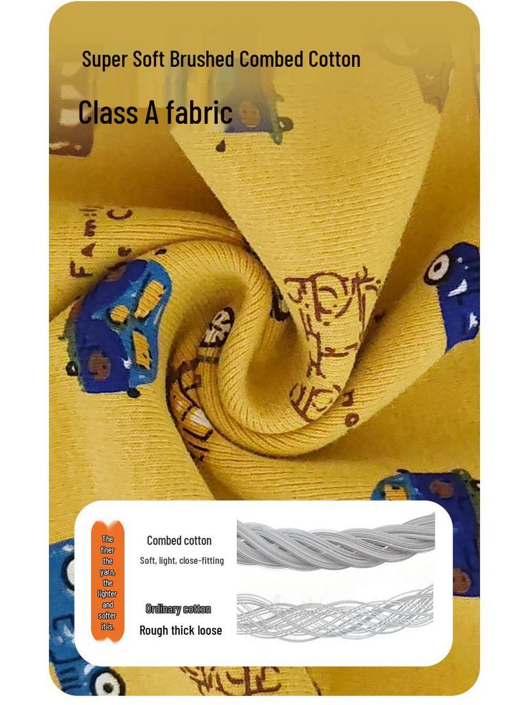 Ensemble de sous-vêtements chauds et pyjama pour garçons Lanweiliyang en coton - Haut et pantalon couche de base automnale