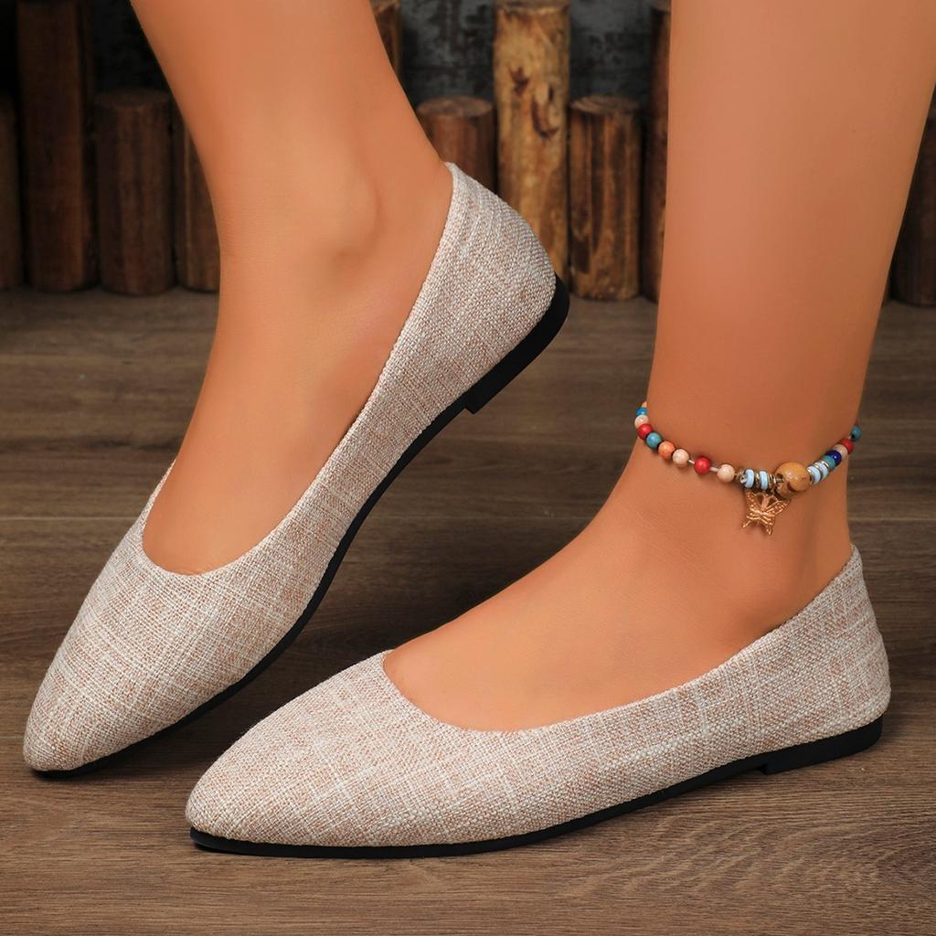 Fashion Comfortable Low Heel Pointed Toe Women's Casual Shoes Autumn New Style Fashionable Flat Footwear Breathable Women's Shoes