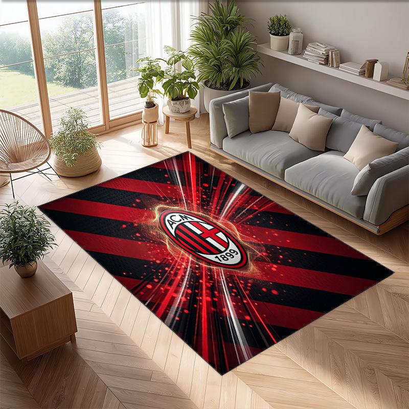 AC Milan Printed Flannel Area Rug Non Slip Soft Polyester Floor Carpet Indoor Decor Mat for Bedroom Living Room Sofa Game Room Home Decoration