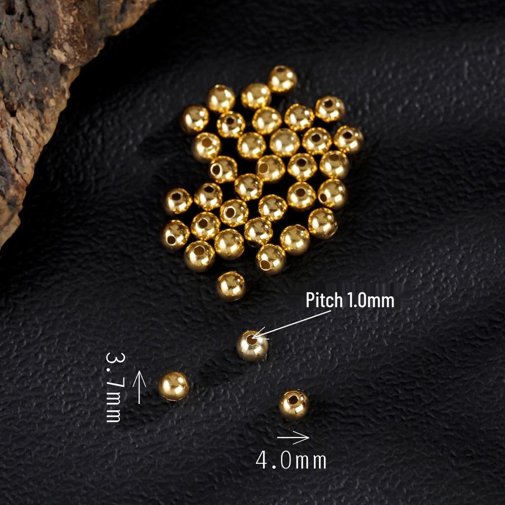 Argent Sterling S925 avec Perles Espacement Plaqué Or 24K pour Bijoux DIY