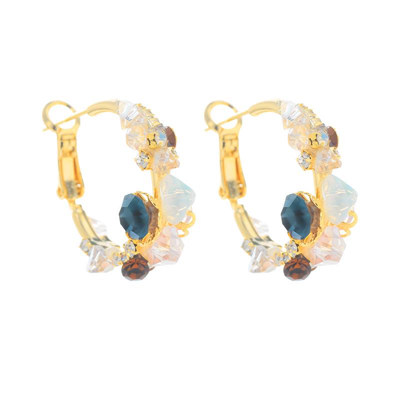 Korean Retro S925 Silver Shell Flower Stud Earrings, Handmade Gold-Plated Petals, Slimming Color-Block Design Ear Jewelry for Women.
