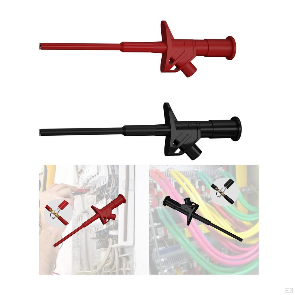 Insulation Test Clip 4mm Banana Plug Multimeter Repair Tool Hook Fully Insulated Quick Piercing